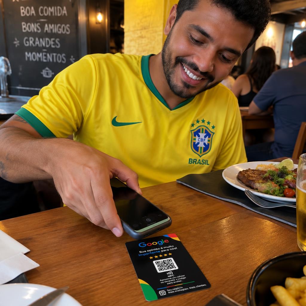 Cartão NFC no restaurante